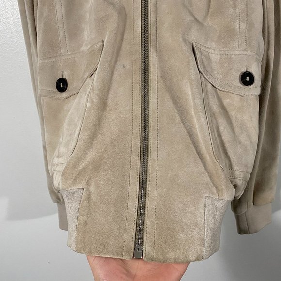 Marc Jacobs Soft leather cargo jacket cream mens size medium / 50 - Picture 3 of 7